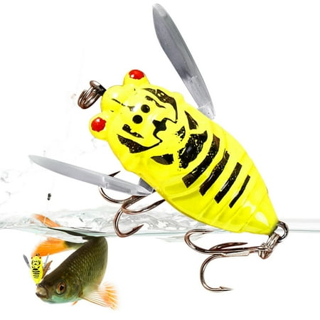 Cicada Fishing Lure Hook 3D Holographic Eyes Fishing Hard Lures Fishing Cicada Bait Realistic Cicada Hard Fish Lure Fishing Cicada Bait Cicada Lures For Fishing Sturdy Fishing Topwater Lure