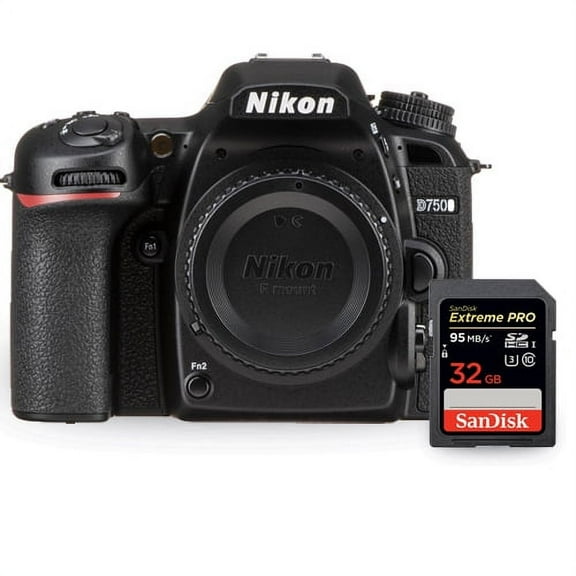 Nikon D7500 4K Camera (Body Only) 1581   Extreme Pro 32GB SD and Gadget Bag