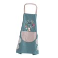 thumbnail image 3 of Delantal grande con babero de 72 x 68 cm y bolsillo frontal grande para mujer, ideal para cocinar y hornear. lago azul, 3 of 6