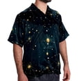thumbnail image 2 of Constellation Men's Short Sleeve Printed Button Down Beach Shirt Casual Summer Unisex Tops with Spread Collar, 2 of 6