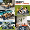 thumbnail image 5 of Outdoor Rug 3x5 ft Blue Tribal Geometric Outdoor Large Area Rug Non Slip Rubber Vintage Boho Native Abstract Front Door Mat RV Rug Carpet Patio Outdoor Rugs for Backyard Balcony Deck Porch Indoor, 5 of 9