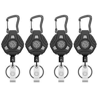 Advantus Metal Badge ReelCarabiner Set Nylon Metal 5 Pack Black - Office  Depot