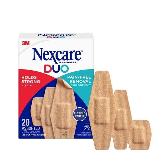 Nexcare Duo Bandages, Assorted Sizes, 20 Count