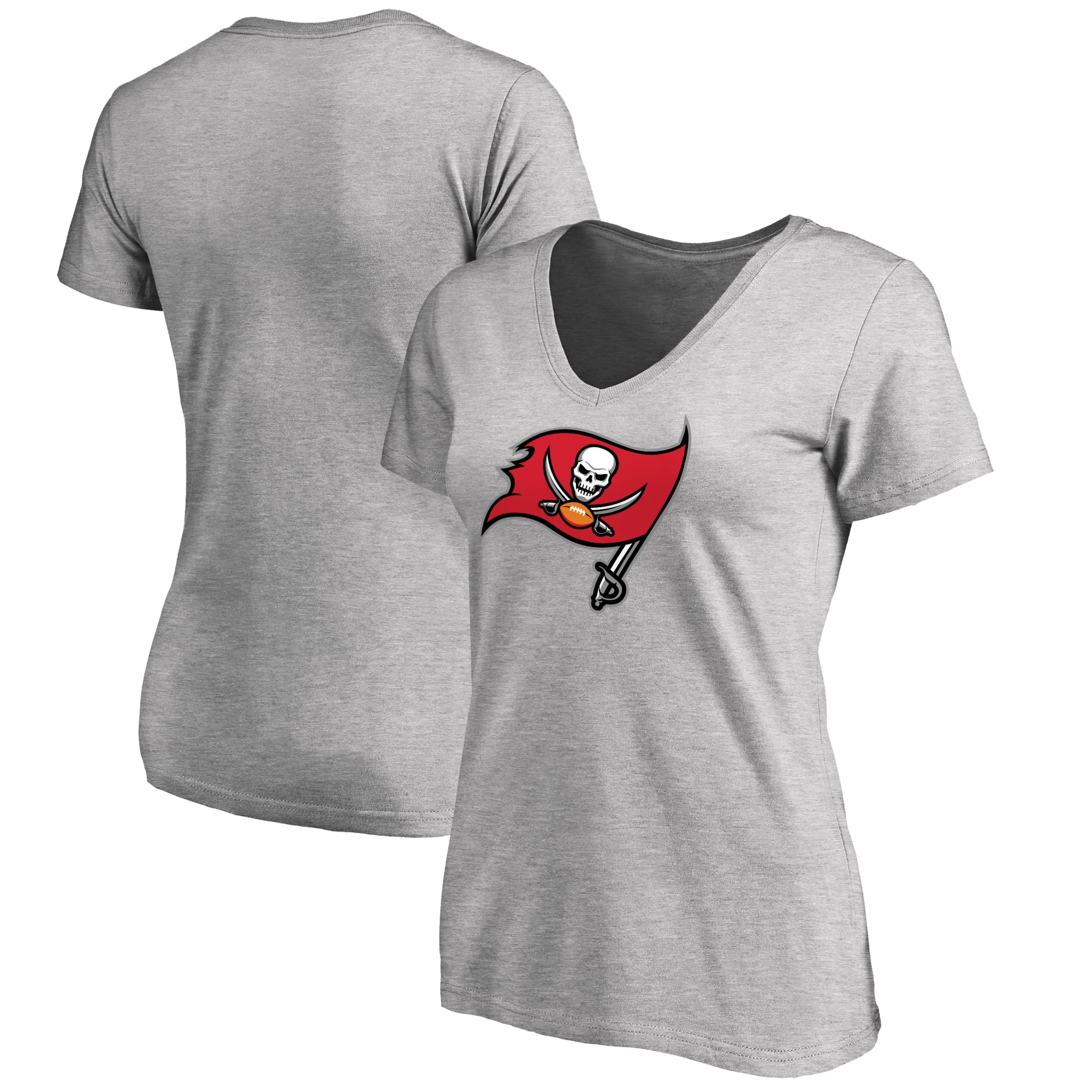 Tampa Bay Buccaneers Women's Primary Logo Plus Size VNeck TShirt