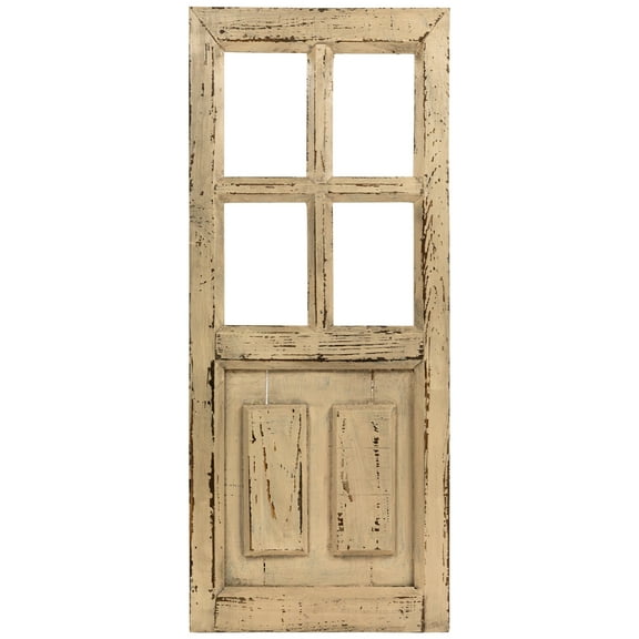 28" Small White Miniature Wooden Door Wall Hanging Decoration