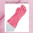 thumbnail image 2 of Fleece-lined Reusable Waterproof Dishwashing Household Non-Slip Cleaning Rubber Gloves (1 Pair), 2 of 7
