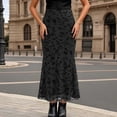 thumbnail image 3 of Flowy Skirts for Women Summer Relaxed Regular Fit Color Block Stretchable Fabric 2026 Elastic High Waist Chiffon Flowy Skirts with Pockets, 3 of 5