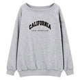 thumbnail image 3 of Women's Hoodless Sweatshirt Letter Print Long Sleeve Off The Shoulder Casual Pullover for Everyday Wear, 3 of 3