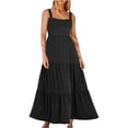 thumbnail image 1 of Yuyuzo Robes d'Été pour Femmes Décontractées Sans Manches Robes Maxi Encolure Carrée Évasées Plage Longue Robe Soleil, 1 of 5