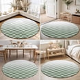 thumbnail image 4 of Large Round Rug 8Ft, Sage Green Striped Non-Slip Washable Circle Rugs Carpet, Modern Abstract Ombre Geometric Morocco Indoor Outdoor Rug Floor Mats Throw Runner for Bedroom Living Room Bathroom, 4 of 8