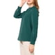 thumbnail image 4 of Blusa con cuello alto plisada de botón y abertura para mujer Inspire Chic 3XL verde profundo, 4 of 7