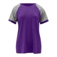 thumbnail image 2 of WEAIXIMIUNG T-Shirts pour Femmes Pack Coupe Ample Haut Raglan Color Block T-Shirts Manches Courtes Col Rond Blouse Décontractée, 2 of 5