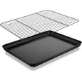 thumbnail image 1 of Toaster Oven Pan with Cooling Rack Set x x Carbon Steel Small Baking Pan Tray with Nonstick Rack for Baking Roasting & Heavy Duty Easy Clean, 1 of 7