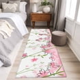 thumbnail image 5 of Pink Flowers Large Area Rugs for Bedroom Living Room, Soft Non Slip Carpet Bedside Rug, Cartoon Botanical Floral Vines Leaves Rectangular Floor Cover Kitchen Accent Rug 2'x6' for Dining Room/Office, 5 of 9