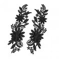 thumbnail image 3 of 1 Pair Lace Flower Applique for Bridal Accessories Supply Wedding Dress DIY Black, 3 of 8