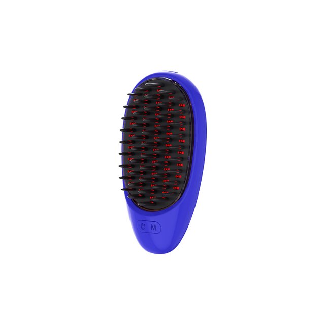 Electric Scalp Massager - Scalp Massage Comb with Replaceable Brush Heads, 1-5 Adjustable Levels (Blue, Battery Operated)