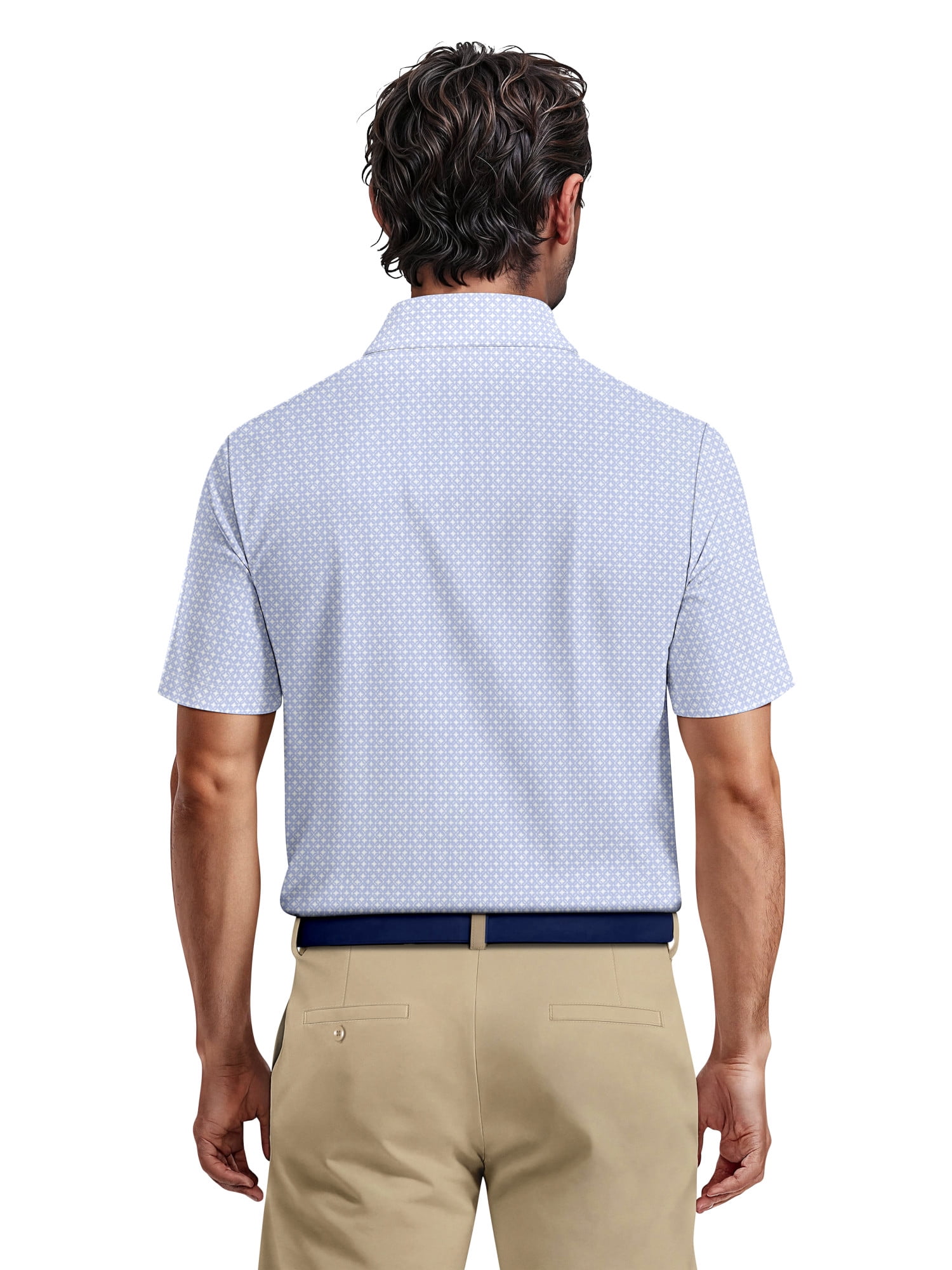 Ben Hogan Men's & Big Men's Performance Shibori Geo Short Sleeve Polo Shirt, up to 5XL