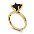 thumbnail image 2 of 1.5 ct Princess Cut Natural Onyx Solitaire Engagement Ring for Women in 18K Yellow Gold, 2 of 5