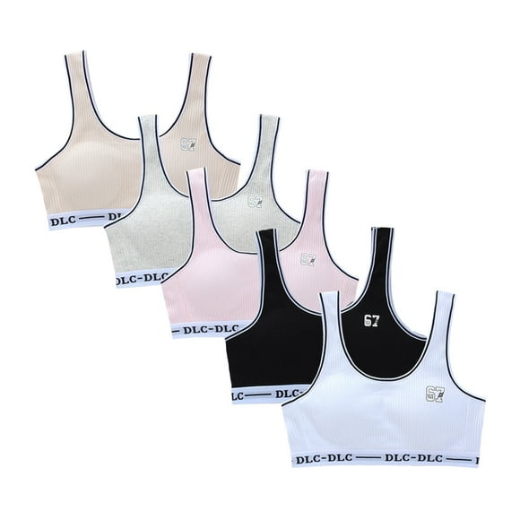 Girls Training Bra Fit for 11-16 Years Cotton Padded Sports Cami Bra Elastic Shoulder Straps with Adjustable Straps