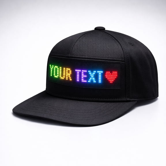 Curear Programmable LED Screen Bluetooth Control Cotton Baseball Cap for Party, Concert, Festival, Nightclub, Unisex, Black, 1 Count