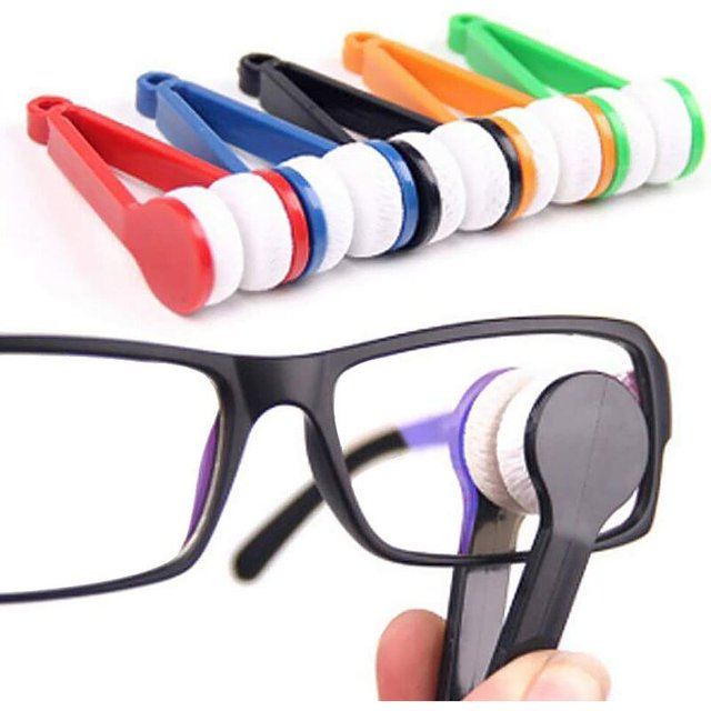Paquete de 5 mini cepillos de limpieza para anteojos, anteojos de sol de microfibra esquí esquí Gafas de esquí