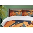 thumbnail image 4 of Ambesonne Vintage Duvet Cover Set, Flying Superhero, Queen, Red Orange Grey, 4 of 6