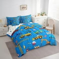 thumbnail image 3 of Manfei Tractor Excavator Bedding Comforter Set 7pcs, Cartoon Equipment Truck Queen Bedding Sets, Vehicle Car Theme Reversible Queen Sheet Sets, Super Cozy Room Decor, 3 of 7