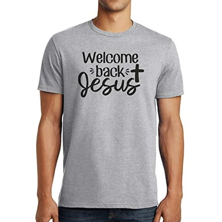 

7 ate 9 Apparel Men s Happy Easter Shirts - Welcome Back Jesus Grey T-Shirt 3XL