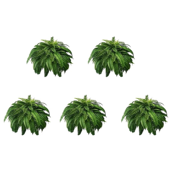 5 x Lifelike Artificial Boston Fern-Green