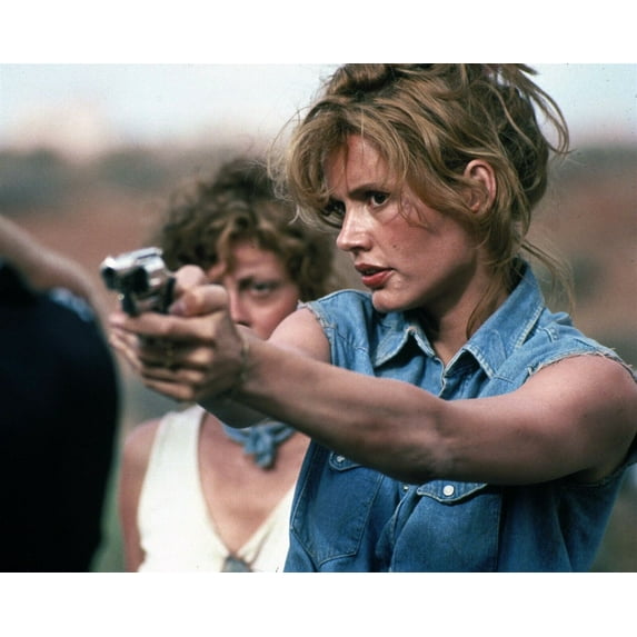 Thelma and Louise Geena Davis pointing gun Susan Sarandon behind her 24x30 poster