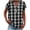 A-Black, variant on Womens Summer Tops Stylish Gingham Button Shirt Henly Neck Loose T-shirt Blouse