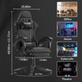 thumbnail image 4 of Bigzzia Gaming Chair with Footrest, Computer Chair with Lumbar Support Height Adjustable with 360°-Swivel Seat and Headrest for Office or Gaming(Black), 4 of 9