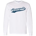 thumbnail image 2 of UGP Campus Apparel Minneapolis Baseball Script - Hometown Pride, Pitcher Long Sleeve T Shirt - Medium - White, 2 of 6