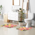 thumbnail image 6 of Yayeee Bath Rug for Bathroom Floor Non Slip Contour Fluffy Soft Absorbent Mat, 20"x24", Red Striped Lemon, 6 of 7