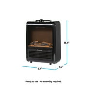Comfort Zone Fireplace Space Heater with Realistic 3D Flame, Black