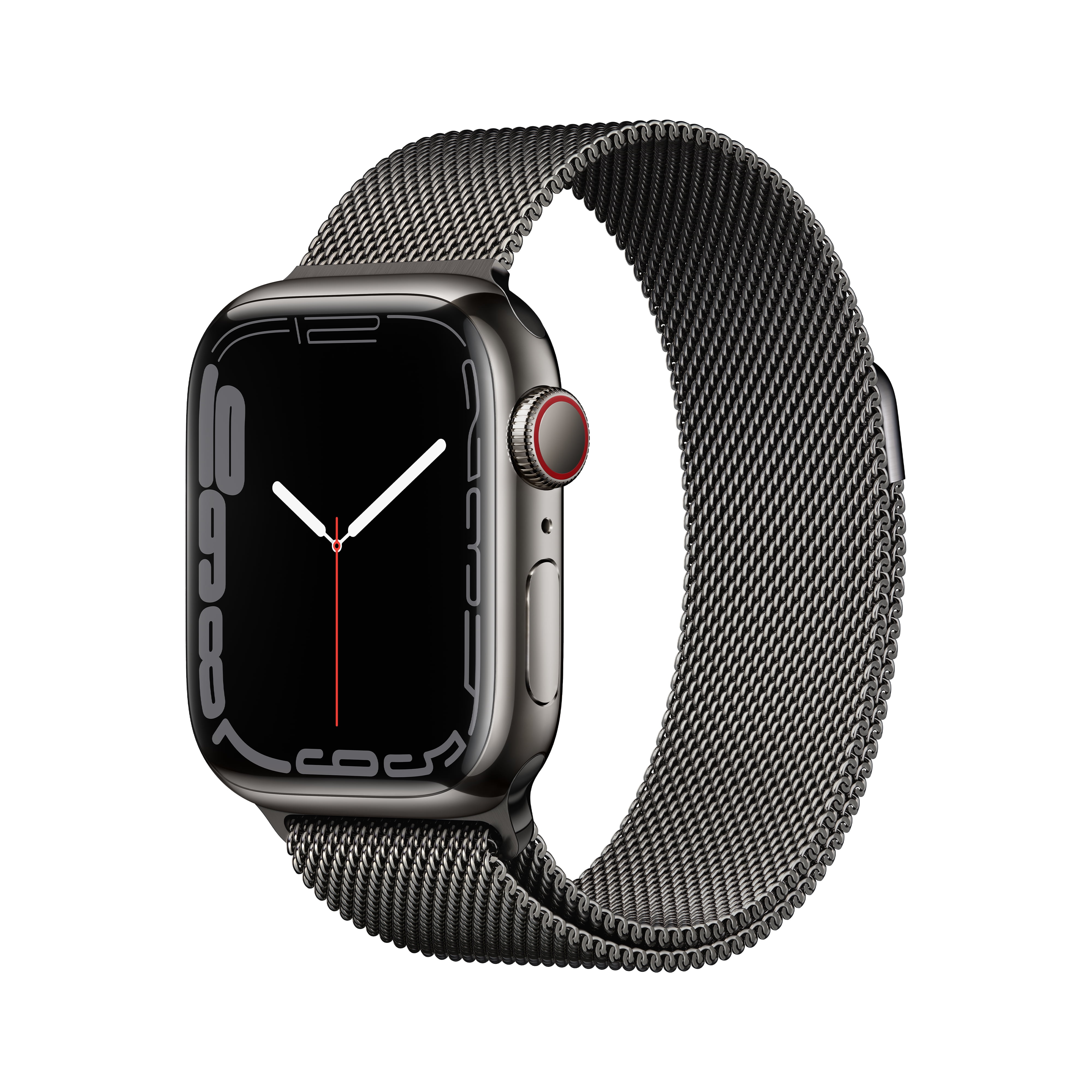 Apple Watch Series 7 GPS + Cellular, 45mm Graphite Stainless Steel Case  with Graphite Milanese Loop