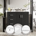 thumbnail image 6 of 36'' Bathroom Vanity with Ceramic Sink Combo, Solid Wood Frame Bathroom Storage Cabinet, Freestanding Vanity Set with 3 Drawers, 6 of 9