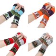 thumbnail image 6 of Women Men Thick Warm Crochet Soft Christmas Tree Long Knitted Gloves Fingerless  Mittens Arm Warmers YELLOW, 6 of 8