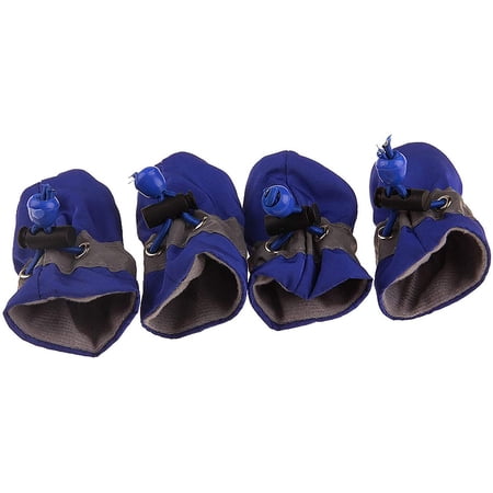 Anti Slip Dog Socks Shoes Adjustable Drawstring Boot Paw Protectors for Small Medium Pets Cats Blue Small