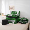 thumbnail image 4 of Erosebridal Geometric Rectangle Bed in a Bag Full size,Abstract Sqare Bed Set,Green Grey Bedding Full Size,Lightweight Plaid Room Decorative,Reversible,7pcs, 4 of 5