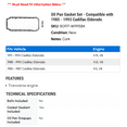 thumbnail image 2 of Oil Pan Gasket Set - Compatible with 1985 - 1993 Cadillac Eldorado 1986 1987 1988 1989 1990 1991 1992, 2 of 2