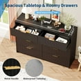 thumbnail image 6 of Acekid Fluted Dresser Bedroom 9 Drawer Dresser Large Capacity Anti-Tip Modern Chest Drawers Metal Handles Wooden, 6 of 8