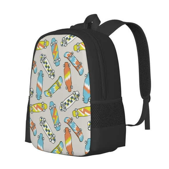 Lsque Skateboard Backpack for Men and Women - Durable 600D Oxford Cloth -Large Capacity, Water-Resistant School, Travel, and Hiking Bag
