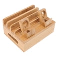 thumbnail image 1 of Charging Station Rack, 5 Ports Magnetic Design Slip Resistance Eco Friendly Bamboo Wood Charging Station  For Home For Electronics For Mobile Phones For Dorm Black,Natural Color, 1 of 8