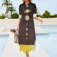 thumbnail image 4 of Solar System Long Sleeved Shirt Dress wedding guest dress Dresses, 4 of 7