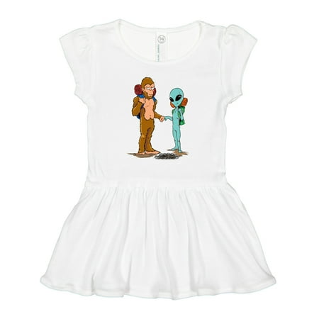 

Inktastic Camping Bros Bigfoot and Alien Gift Toddler Girl Dress