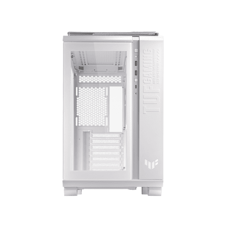 ASUS TUF Gaming GT502 White ATX Mid-Tower Computer Case with Front Panel RGB Button, USB 3.2 Type-C and 2x USB 3.0 Ports, 2- way Graphic Card Mounting Orientation Compatible, 360mm and 280mm Radiator