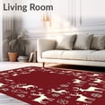 thumbnail image 2 of ODIKA 5x7 Machine Washable Non-Slip Area Rug, Enchanted Wintry Forest Night Magical Celebration Accent High Traffic Rug with Pad, Red, 607716, 2 of 8
