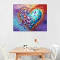 thumbnail image 2 of Nawypu LyeArtork Abstract Heart Canvas wall art Colorful Flying Butterfly Picture Poster Prints on Canvas Modern Love Heart Painting for Girl Bedroom Living Room Decor, 2 of 4