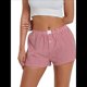 thumbnail image 3 of Pantalones Cortos de Pijama A Cuadros Y2K para Mujer, Tipo Bóxer Elástico, Estilo Urbano Rojo XL, 3 of 10